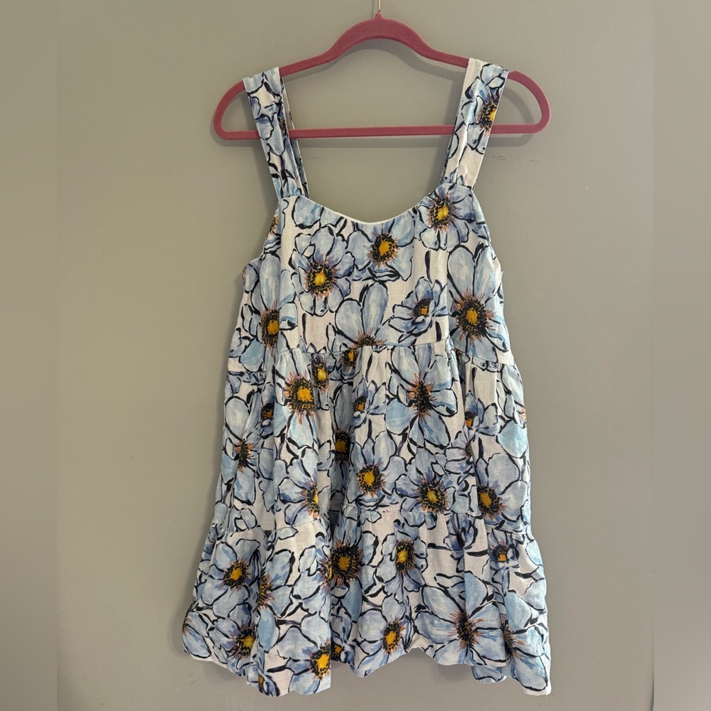 NWOT Aureta Blue Floral Mini Dress S